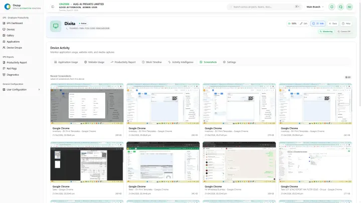 Automated screenshot capture preview